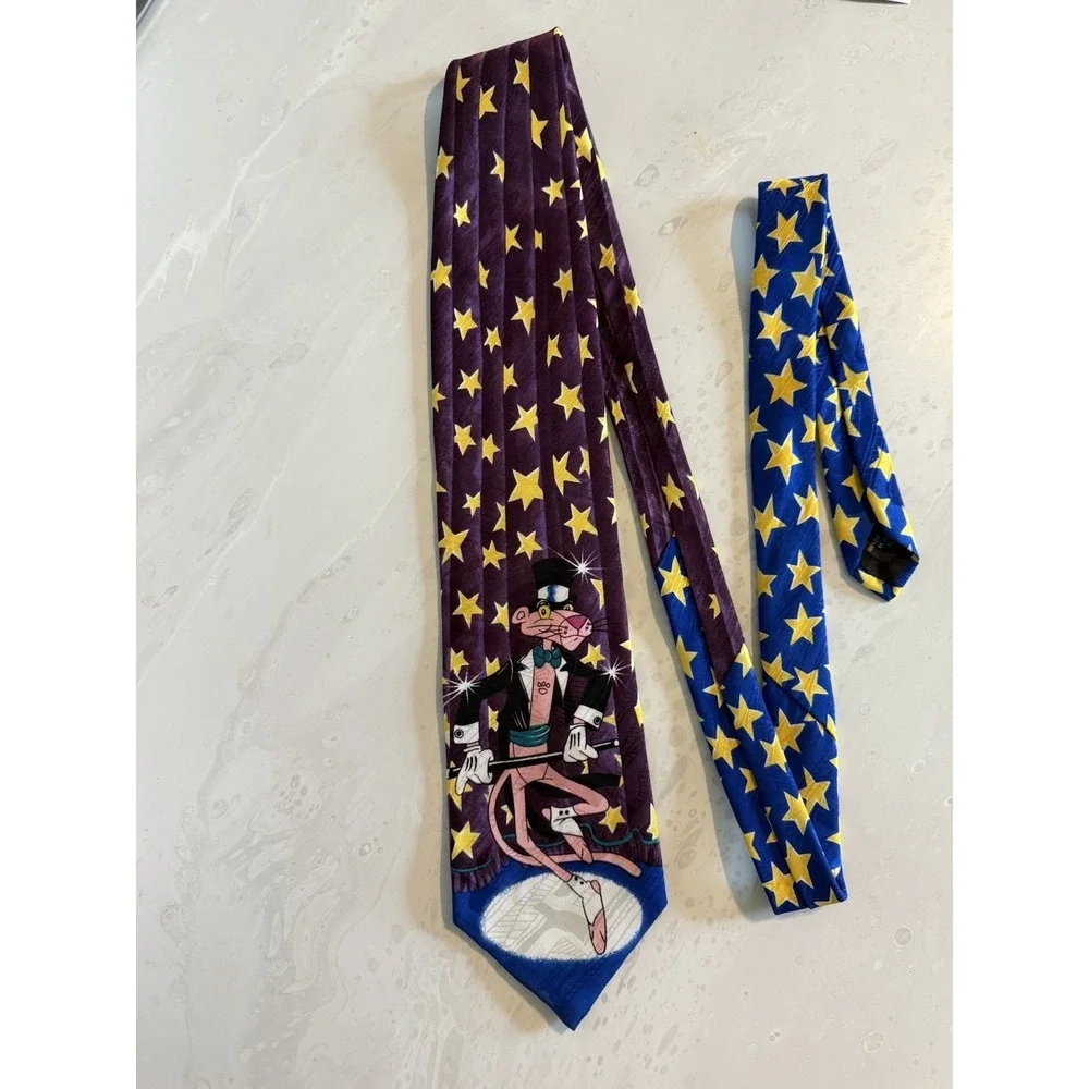 Vintage 90s Cartoon Tie Bundle Flintstones Pink Panther Garfield‎ Disney 4pc Lot